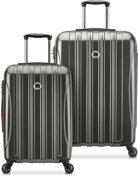 DELSEY PARIS Helium Aero Hardside Expandable Luggage with Spinner Wheels, Brushed Charcoal, 2-Piece Set (21/24)