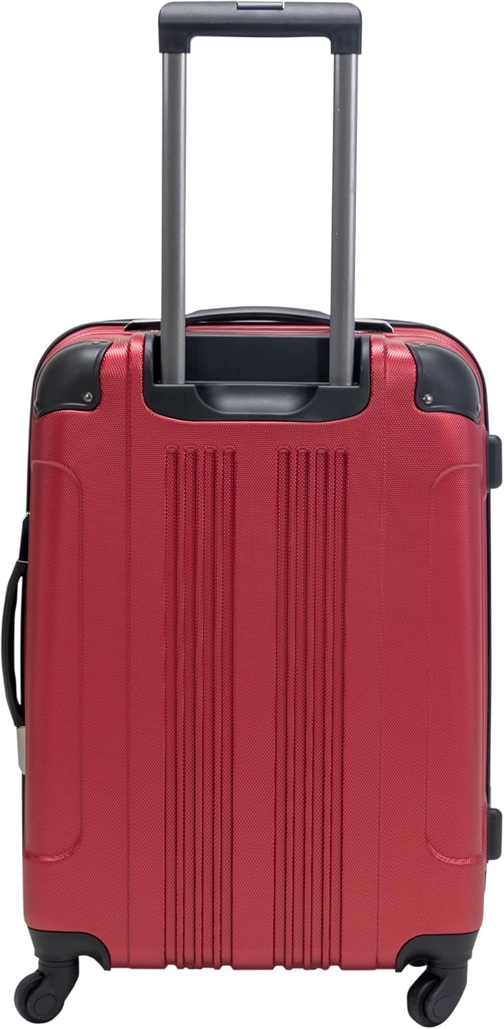 Kenneth Cole REACTION Out of Bounds Lightweight Hardshell 4-Wheel Spinner Luggage, Scarlet Red, 24-Inch Checked