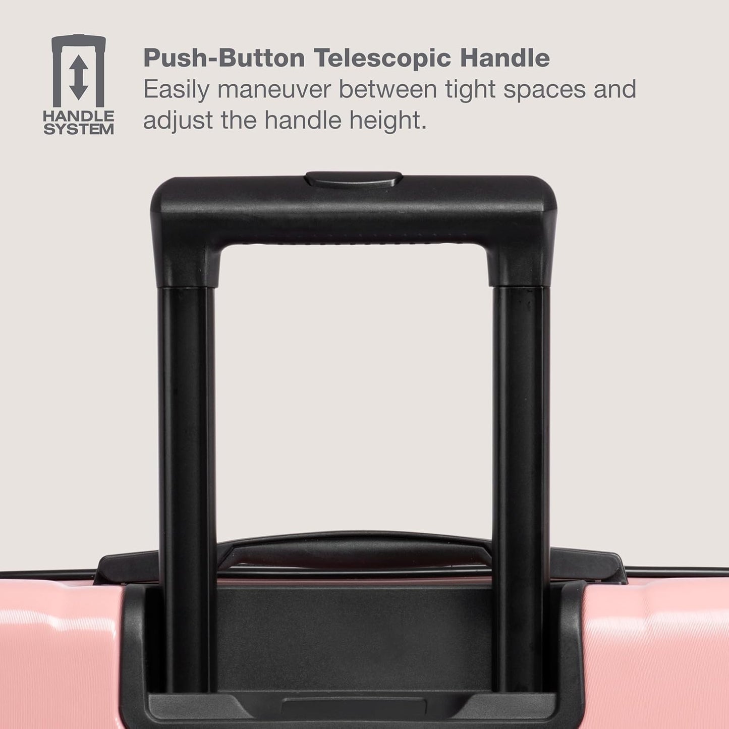 U.S. Traveler Boren Hardside Spinner Luggage with Aluminum Handle, Pink, 3-Piece Set