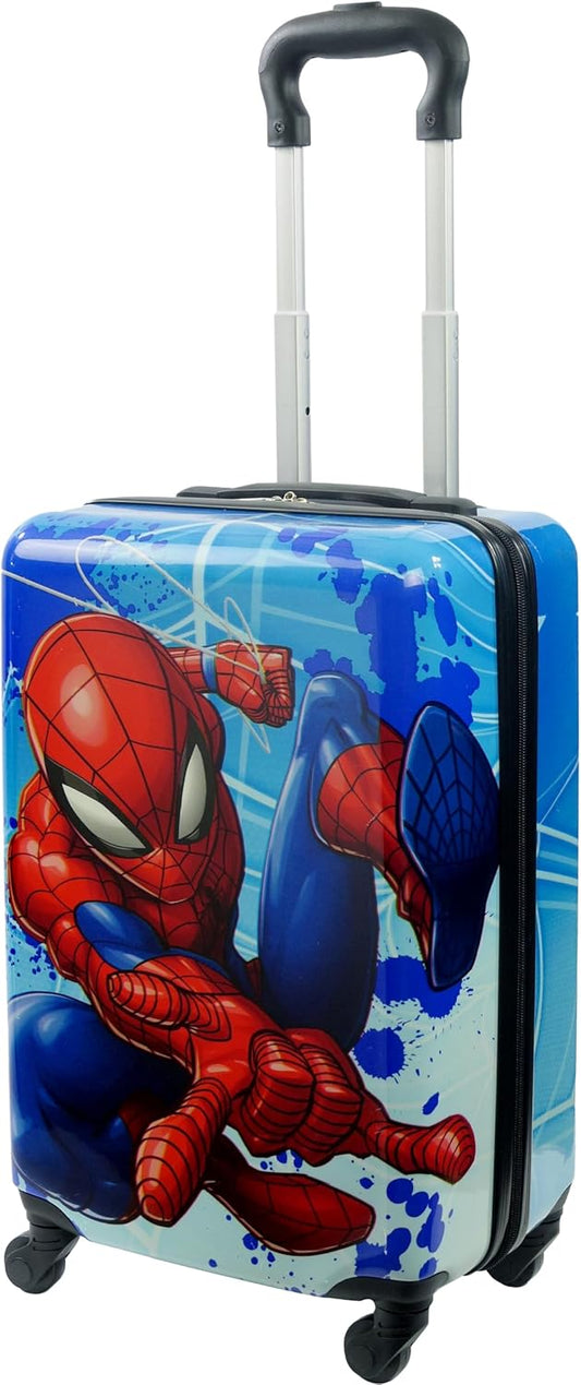 FUL Marvel Spider-Man 21 Inch Kids Carry On Luggage, Hardshell Rolling Suitcase with Spinner Wheels, Multi