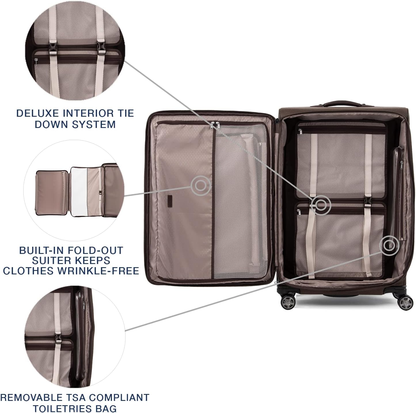 Travelpro Platinum Elite Softside Expandable Checked Luggage, 8 Wheel Spinner Large Suitcase, TSA Lock, Men and Women, Rich Espresso Brown, Checked Large 29-Inch