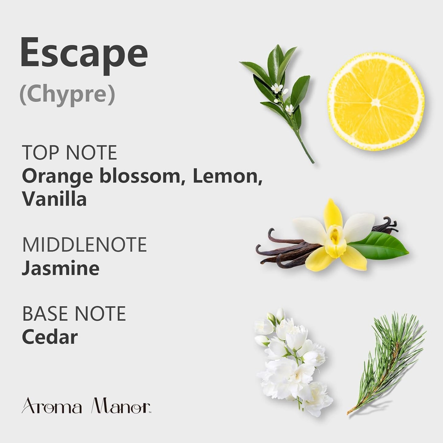 Fragrance Oil - Escape Essential Oil Blend - Luxury Hotel Inspired Home Aromatherapy Diffuser Oil - Orange Blossom, Vanilla, Jasmine, Cedar - for Diffuser, Humidifier, Ultrasonic, Reed - 150ML