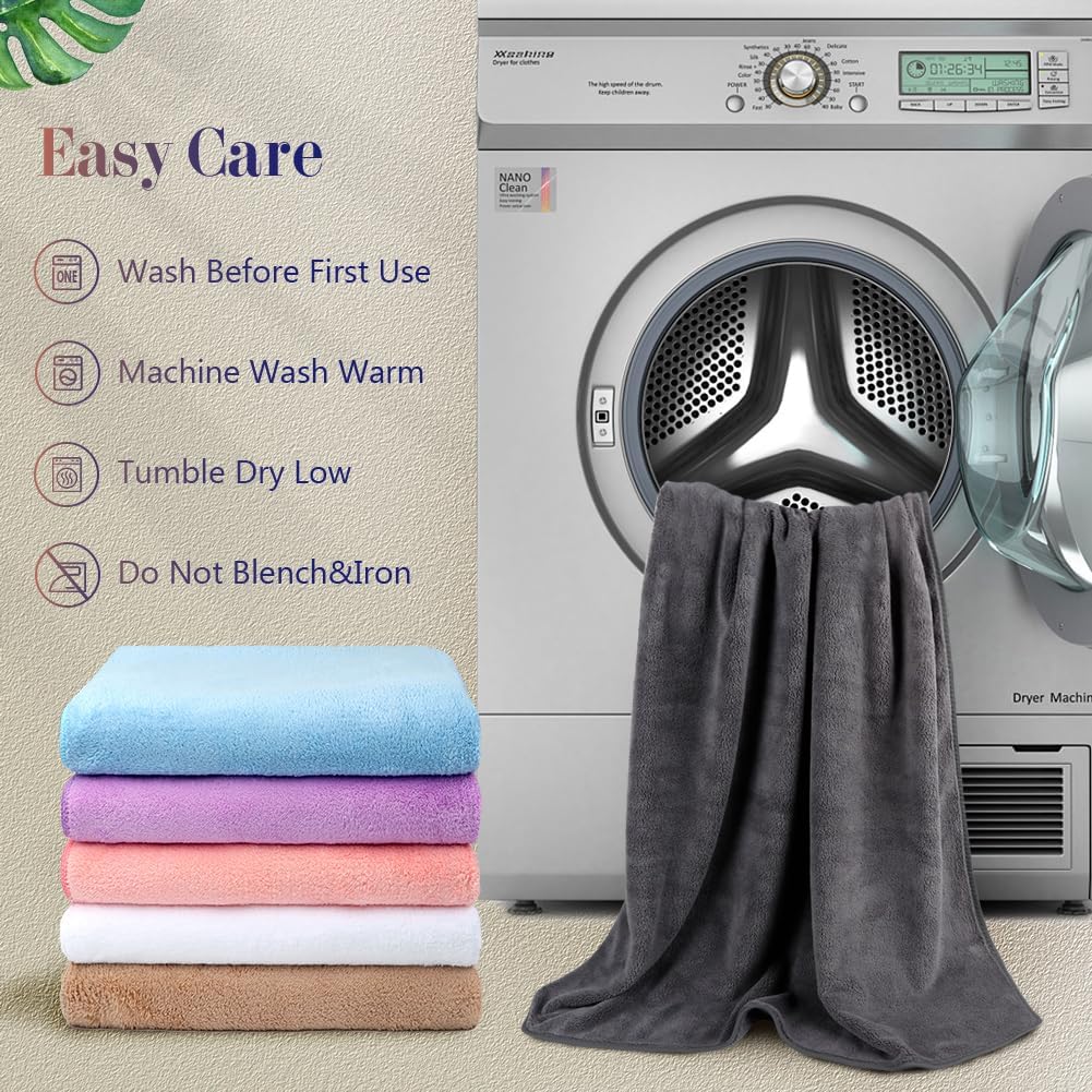 Orighty Bath Towels Pack of 6(24'' x 48'') - Soft Feel, Highly Absorbent, Quick Drying for Body, Sport, Yoga, SPA, Fitness - Multi-Color