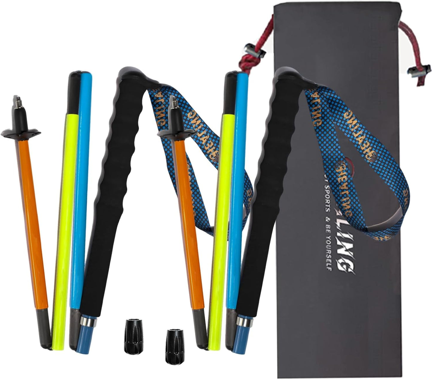 Carbon Fiber Trekking Poles 2-Pack - Ultra Lightweight 10oz, Collapsible 3-Piece Folding Design with Anti-Shock, Moisture-Wicking Cork Grips for Hiking, Mountaineering