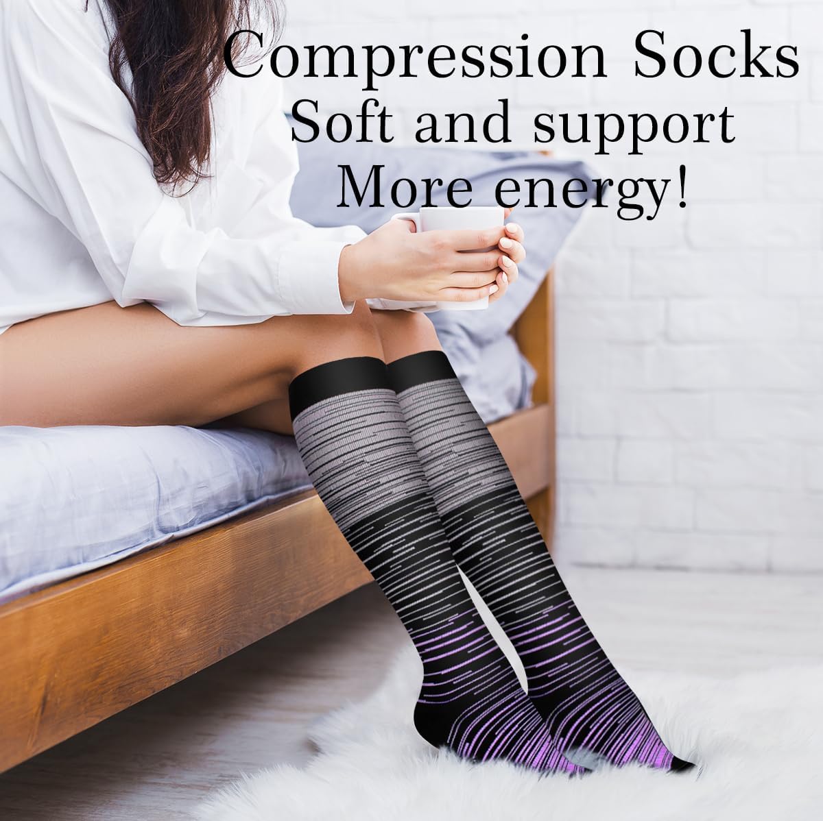 Copper Compression Socks for Women and Men(6 Pairs)-Best Support for Running, Athletic, Nursing, Travel