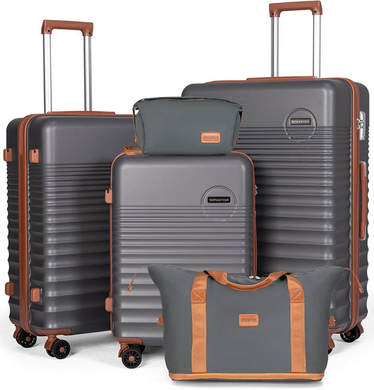 Luggage Sets 5 Piece, Suitcases with Wheels, Hardshell Suitcase Set, ABS Carry on Luggage Set with TSA Lock, Travel Luggage