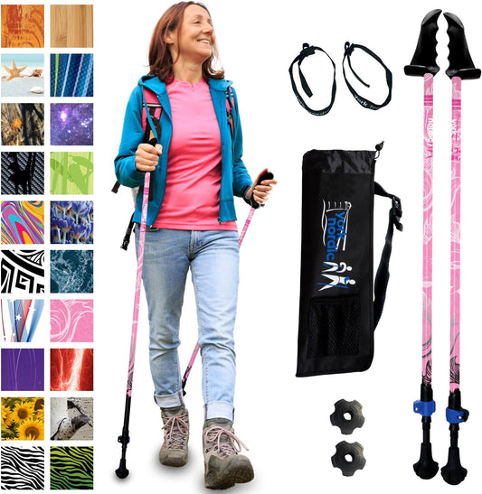York Nordic Motivator Walking Poles for Balance and Rehab - Patented Stability Grips - Lightweight, Adjustable, and Collapsible - 2 Pieces Adjustable w/flip Locks - Heights 4'6" up to 6'2" - 230 lbs
