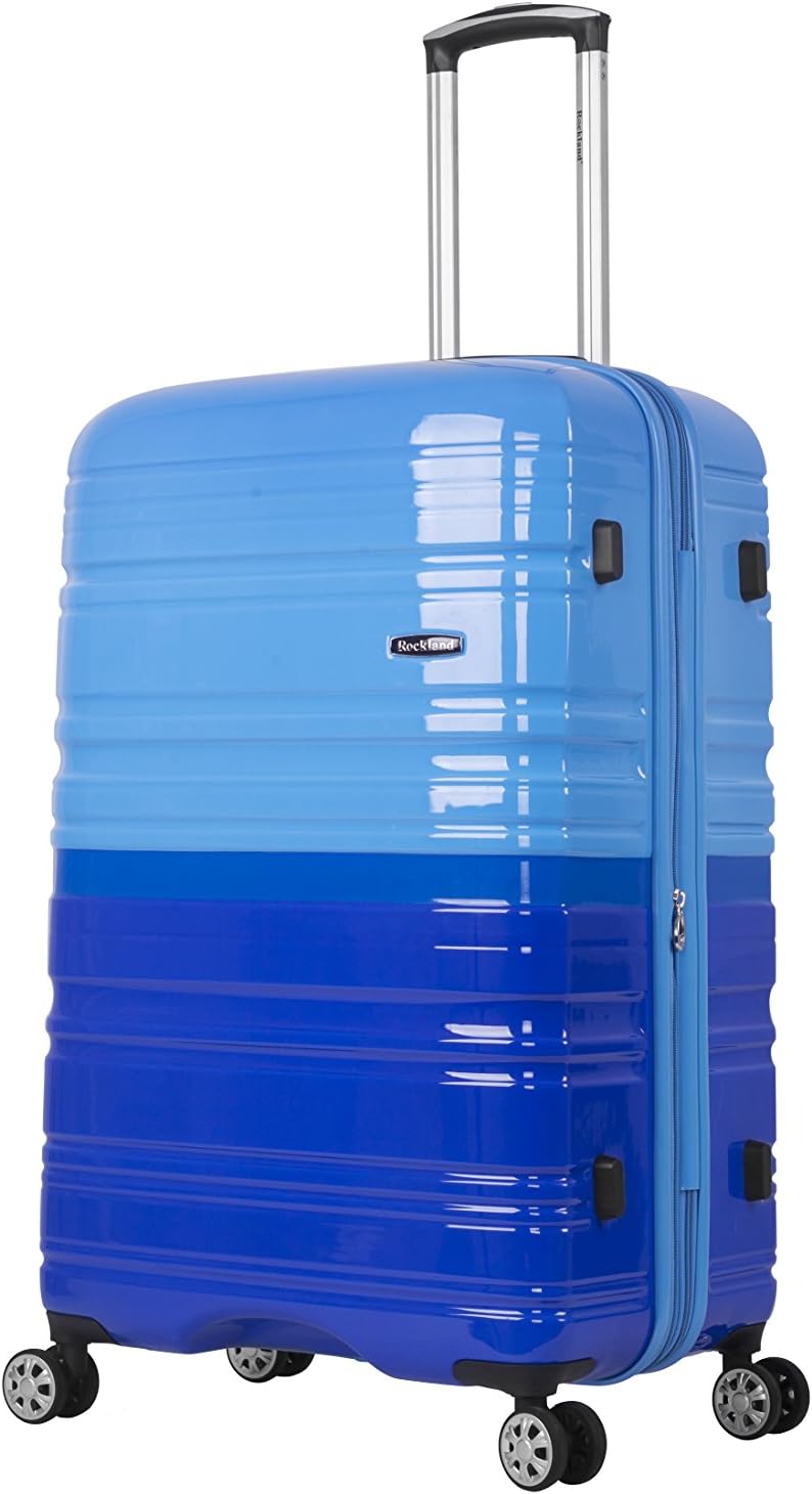 Rockland Melbourne Hardside Expandable Spinner Wheel Luggage, 2TONEBLUE, 2 Piece (20"/28")