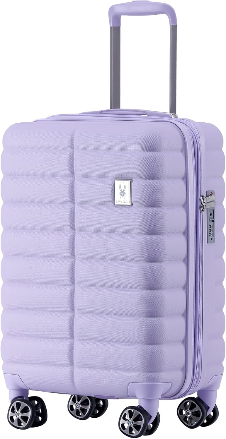 Spyder 20" Hardside Carry-On Luggage, Durable Lightweight Hardshell Suitcase with 360° Spinner Wheels, Expandable for up to 20% More Space, TSA Approved Lock, Lilac