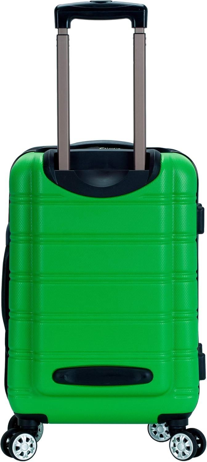 Rockland Melbourne Hardside Expandable Spinner Wheel Luggage, Green, Carry-On 20-Inch