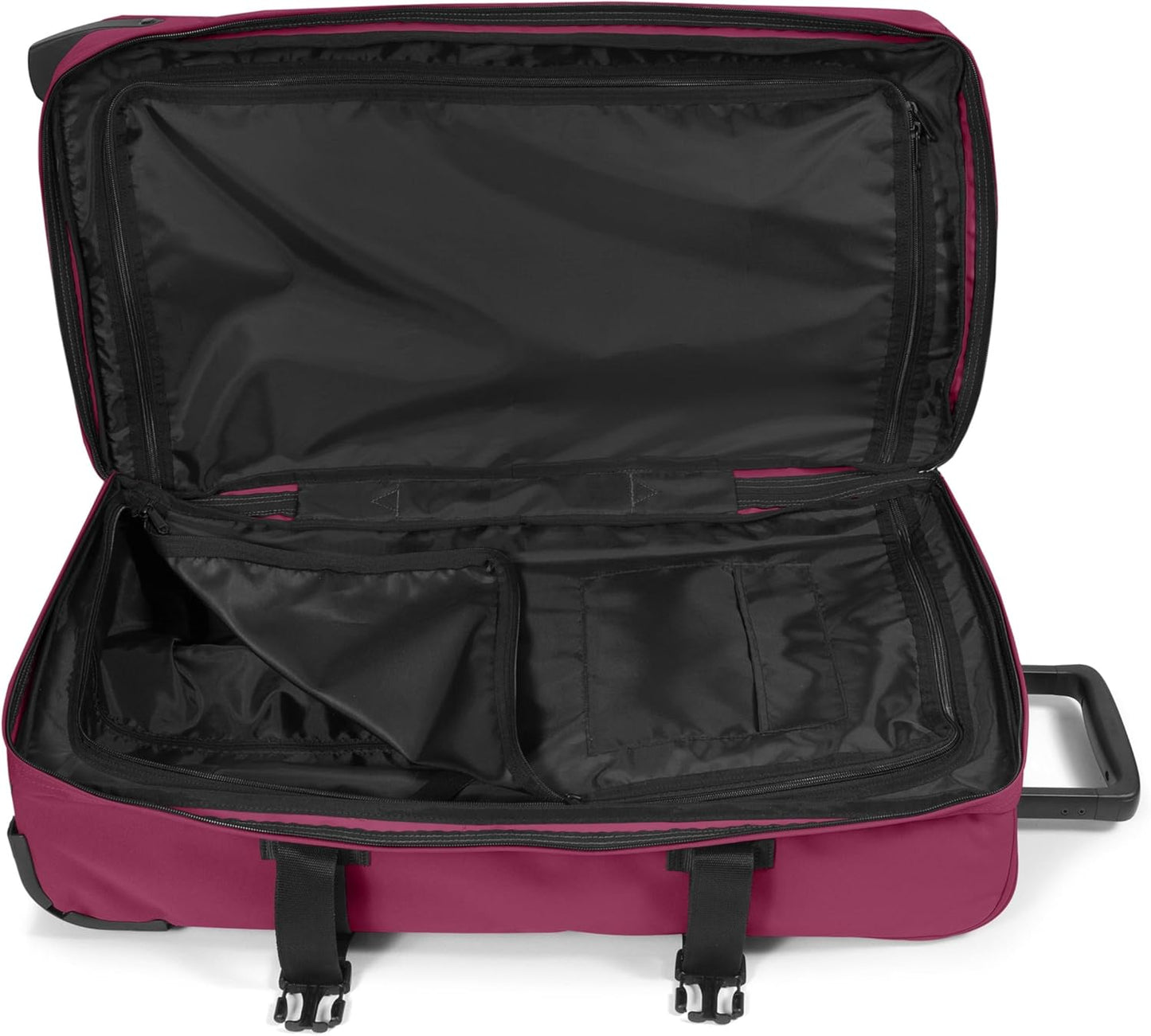 EASTPAK Tranverz M – 78L Large Wheeled Luggage with Dual Compartments, TSA Lock, Compression Straps & Smooth-Wheeling System, Wine Burgundy