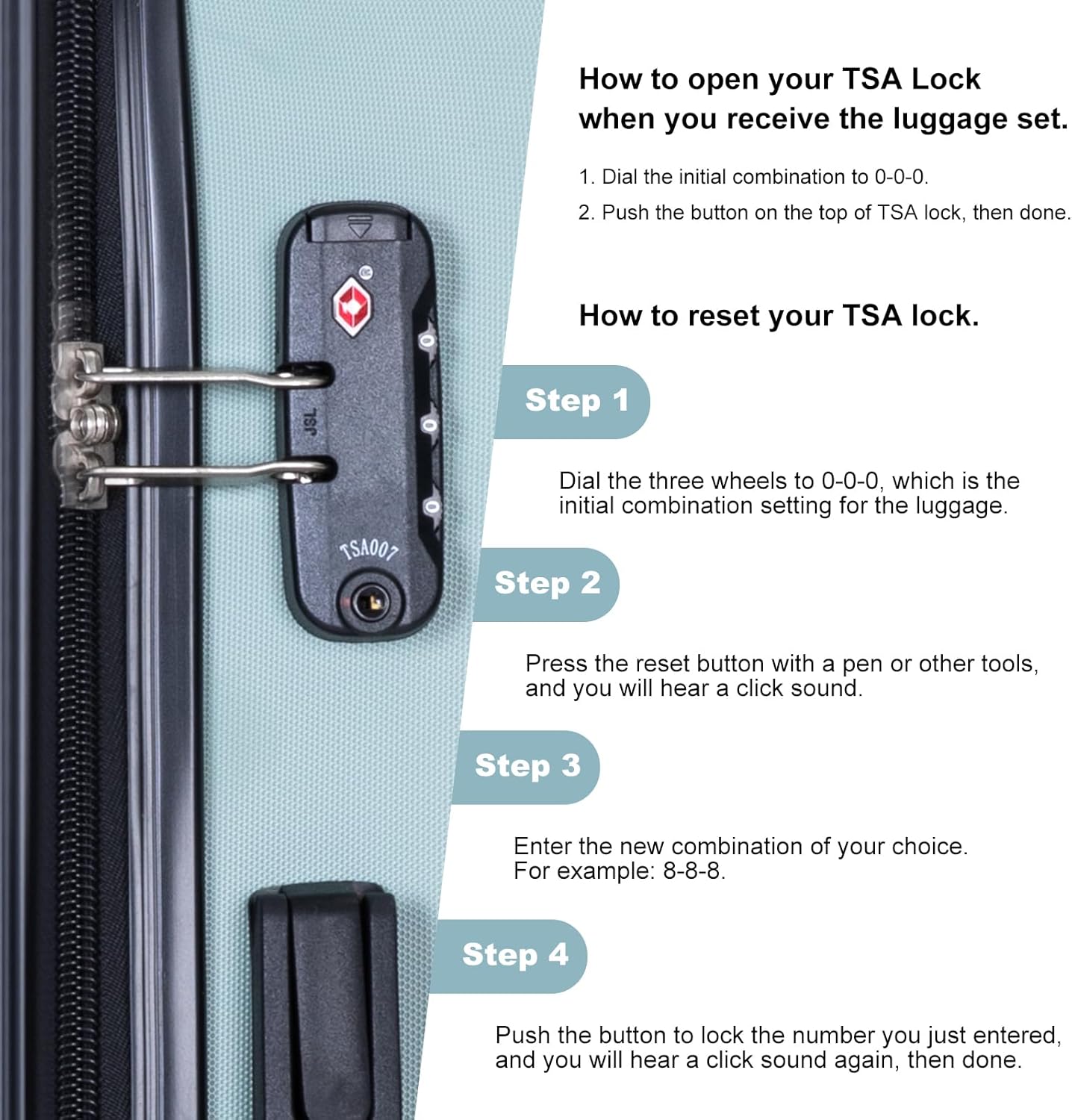 4-Piece Hardside Luggage Set with TSA Lock, Lightweight ABS Suitcases With Spinner Wheel, 16/20/24/28 inch, Olive Green
