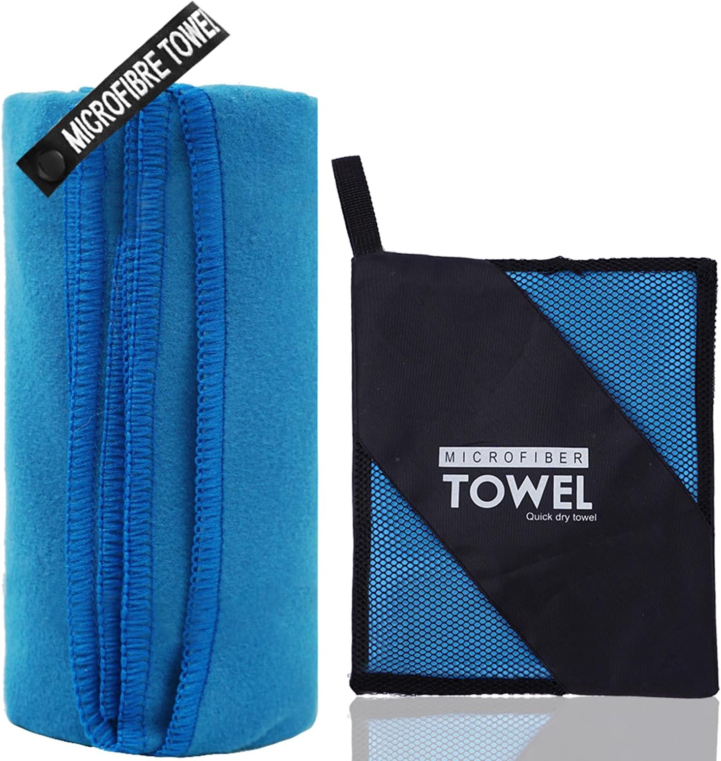 Microfiber Travel Towel, Soft Lightweight Quick Dry Towel, Super Absorbent Compact Travel & Sports & Beach Towels for Camping, Backpack, Gym, Swimming, Yoga, Hiking (L:24"×48" -Blue)