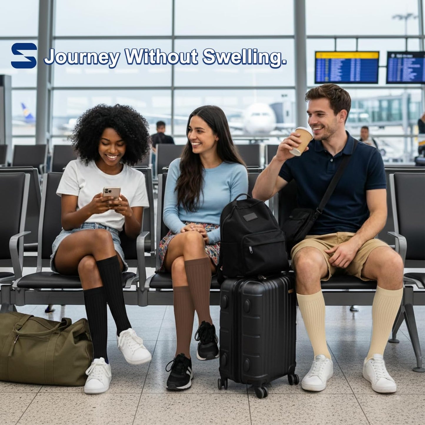 Compression Socks for Women and Men Circulation (3 Pairs) is Best Support for Running Athletic Cycling Hiking