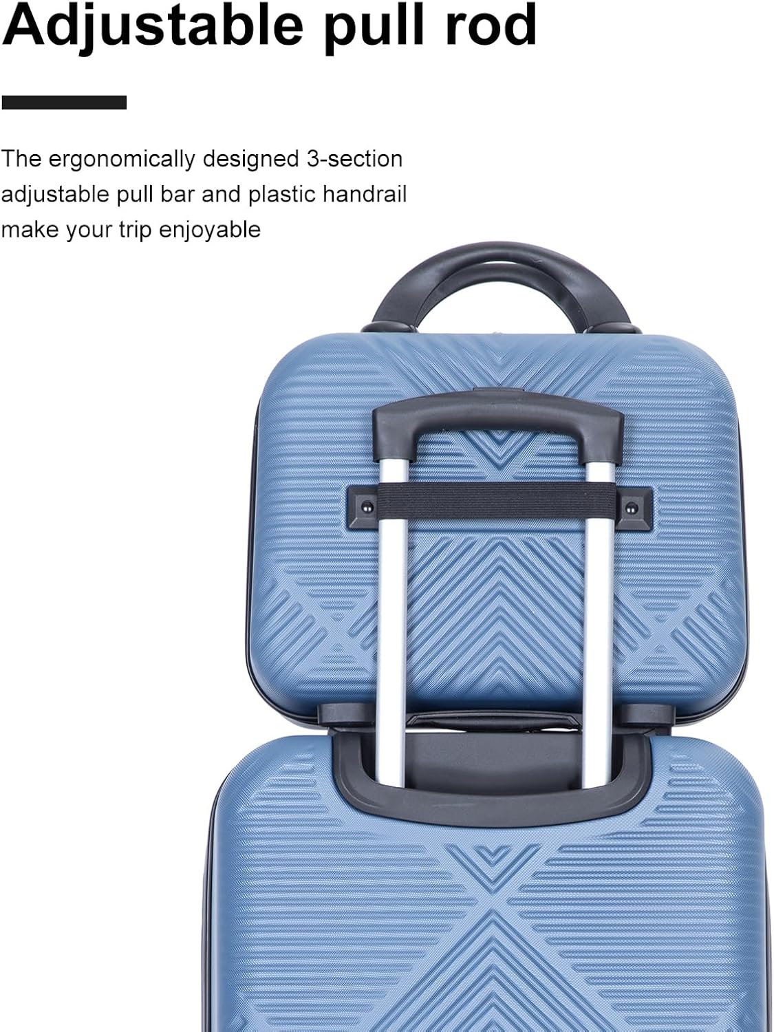 2 Piece Carry on Luggage Set, Airline Approved 20 Inch Luggage with Cosmetic Case Hard Shell Suitcase with Spinner Wheels, Dark Blue