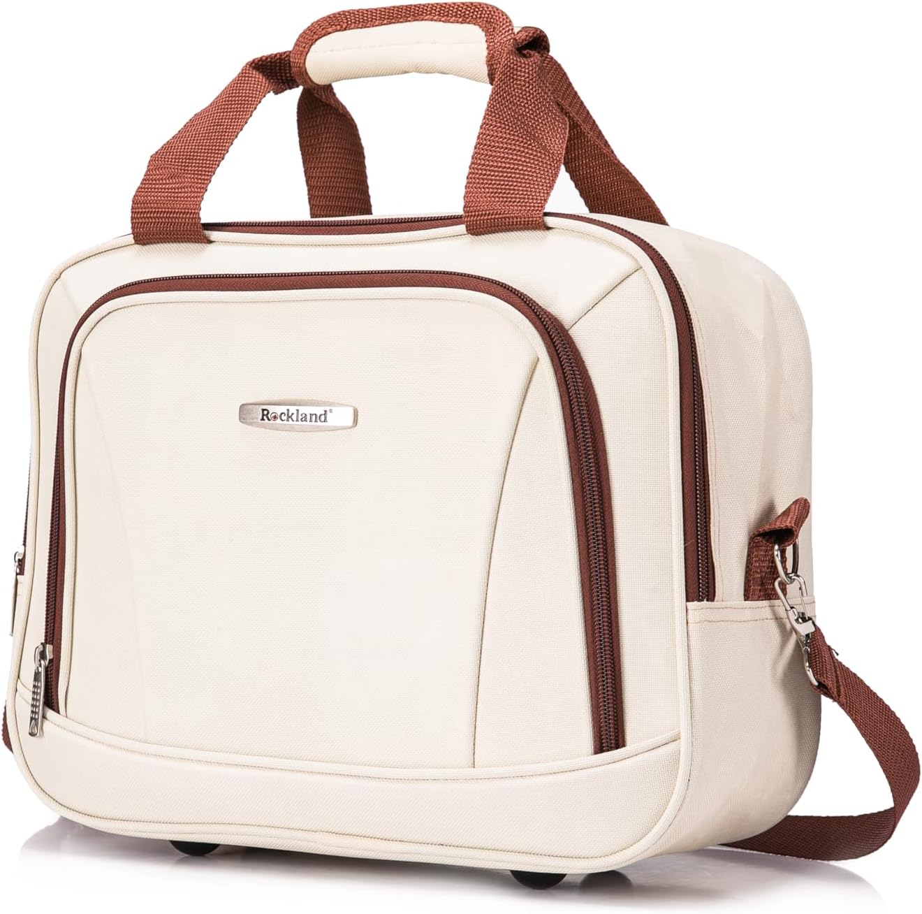 Rockland Melbourne Hardside Expandable Spinner Wheel Luggage Set, White, Carry-On 20-Inch and Tote 14-Inch