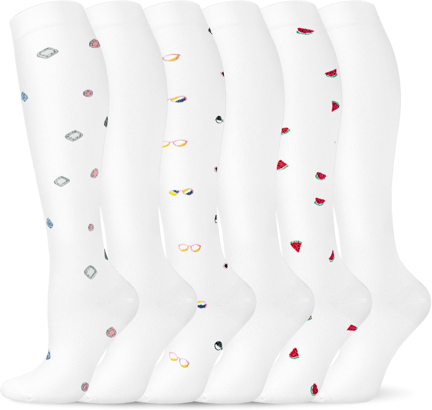 Graduated Compression Socks for Women&Men 20-30mmhg Knee High Socks Travel Hiking Running Stocking