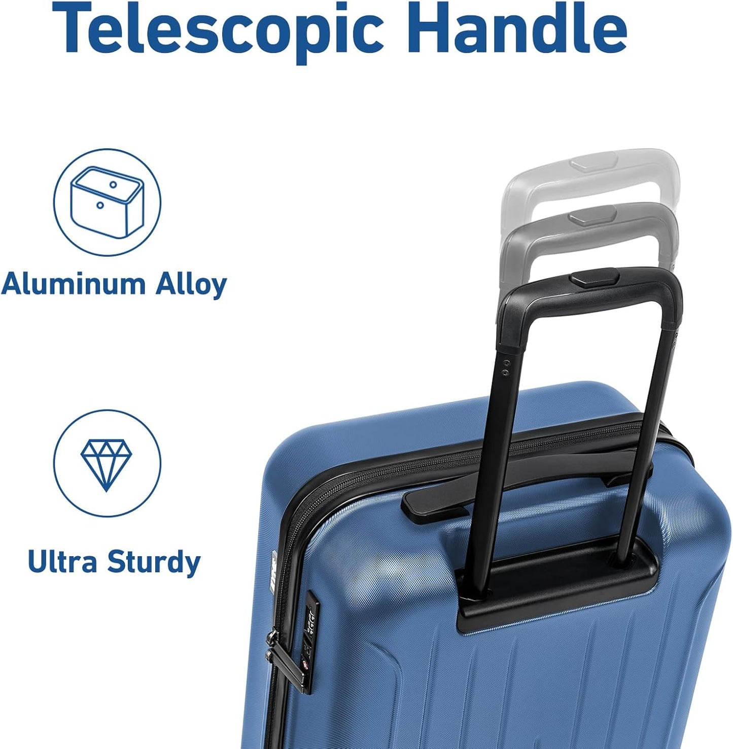 KYME Carry on luggage 22x14x9 Airline Approved Suitcase Hardshell With Double Spinner Wheels, PC+ABS TSA Lock Travel Luggage (Royalblue, 20" Carry On)