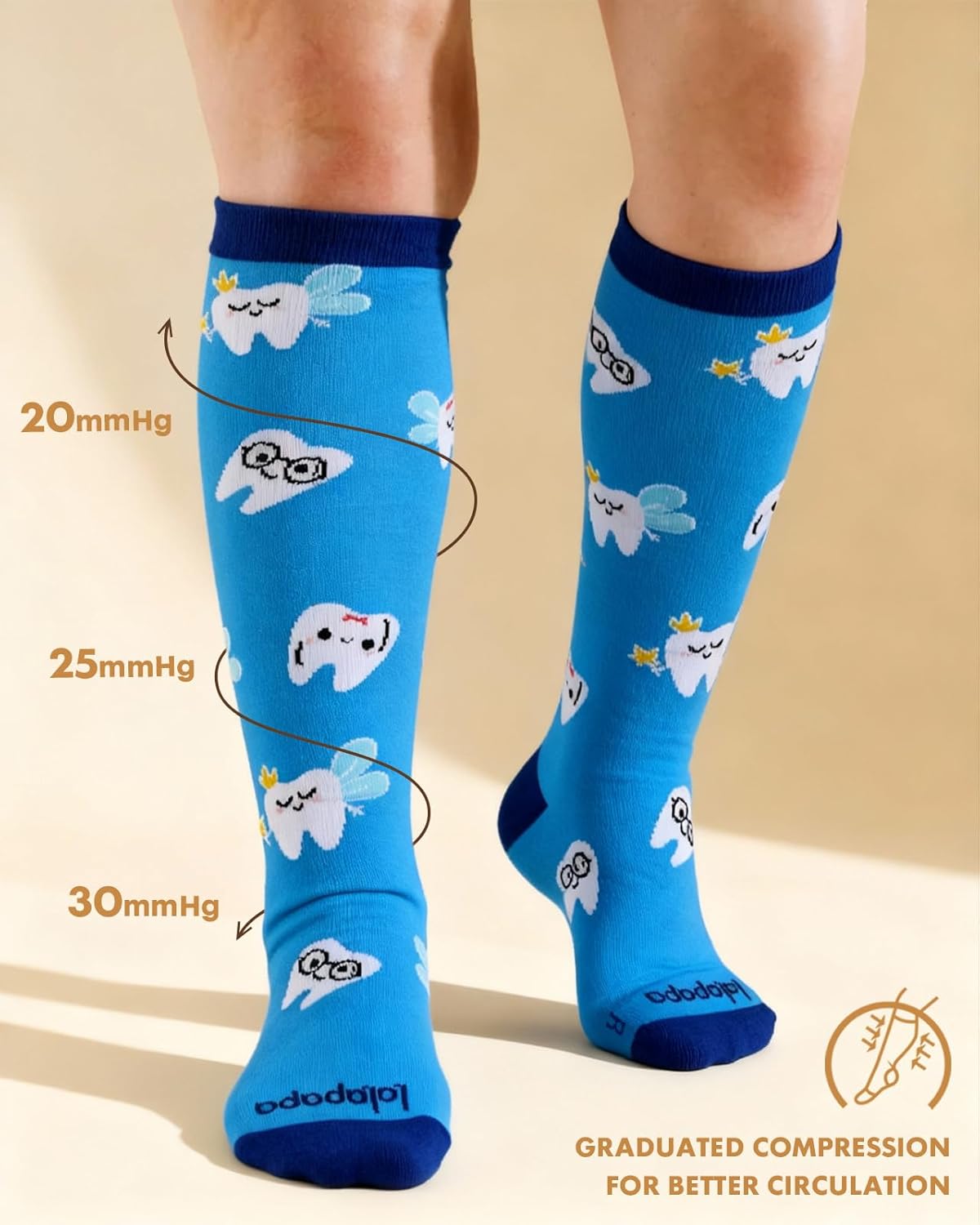 Cotton Compression Socks for Women Men - 2 Pairs 20-30mmHg Circulation Grid Arch Support Socks, Breathable