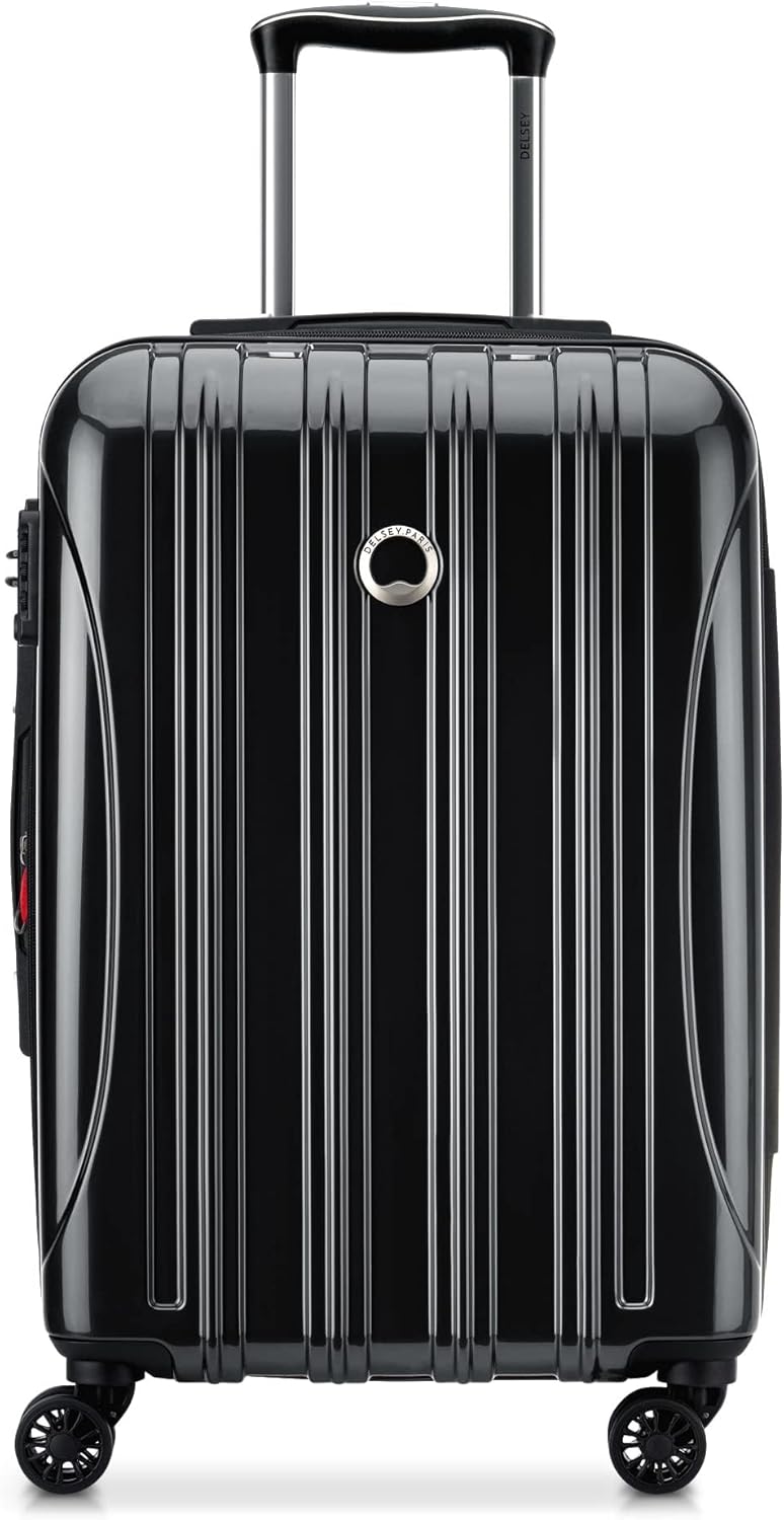 DELSEY PARIS Helium Aero Hardside Expandable Luggage with Spinner Wheels, Black, Carry-On 21 Inch