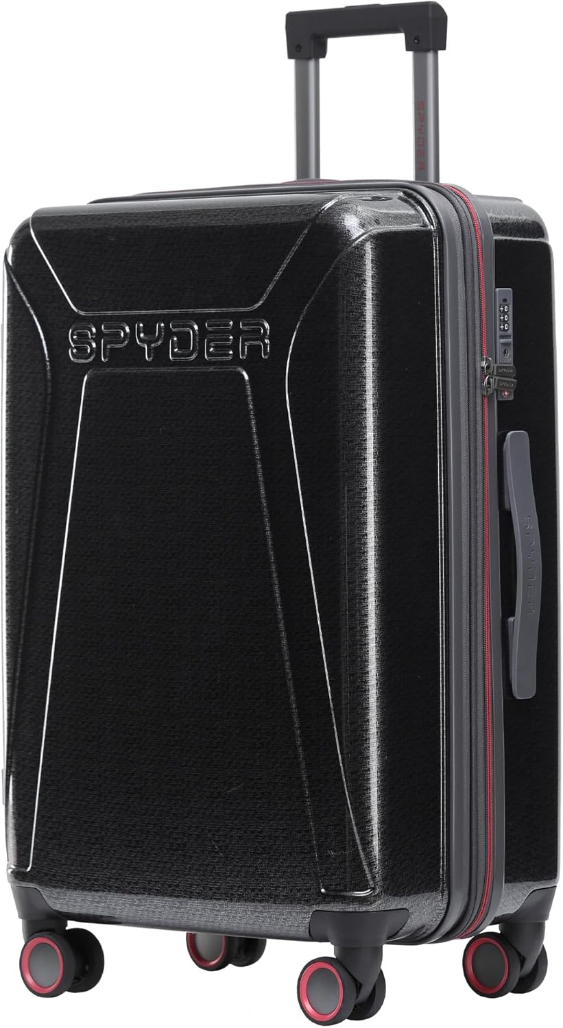 Spyder Traverse 25 Inch Medium Expandable Hardside Upright Suitcase with 360° Spinner Wheels, TSA Approved Lock, Charcoal