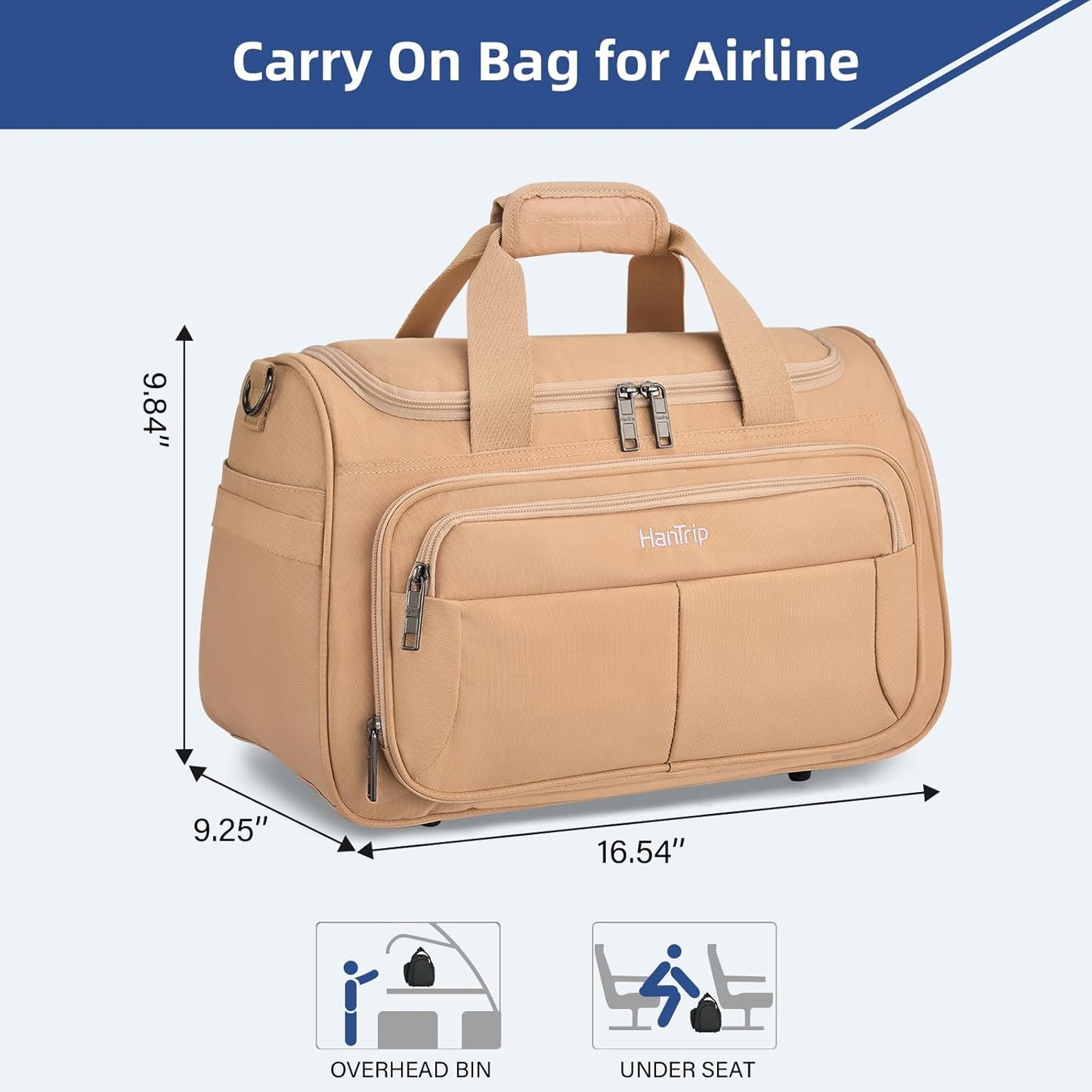 Carry on Duffel Bag Foldable Duffle Bags for Travel, Under Seat Personal Item Bags for Airplanes, Weekender Overnight Mens Travel Tote Bag for Women Small Softside Carry on Luggage (Pink)