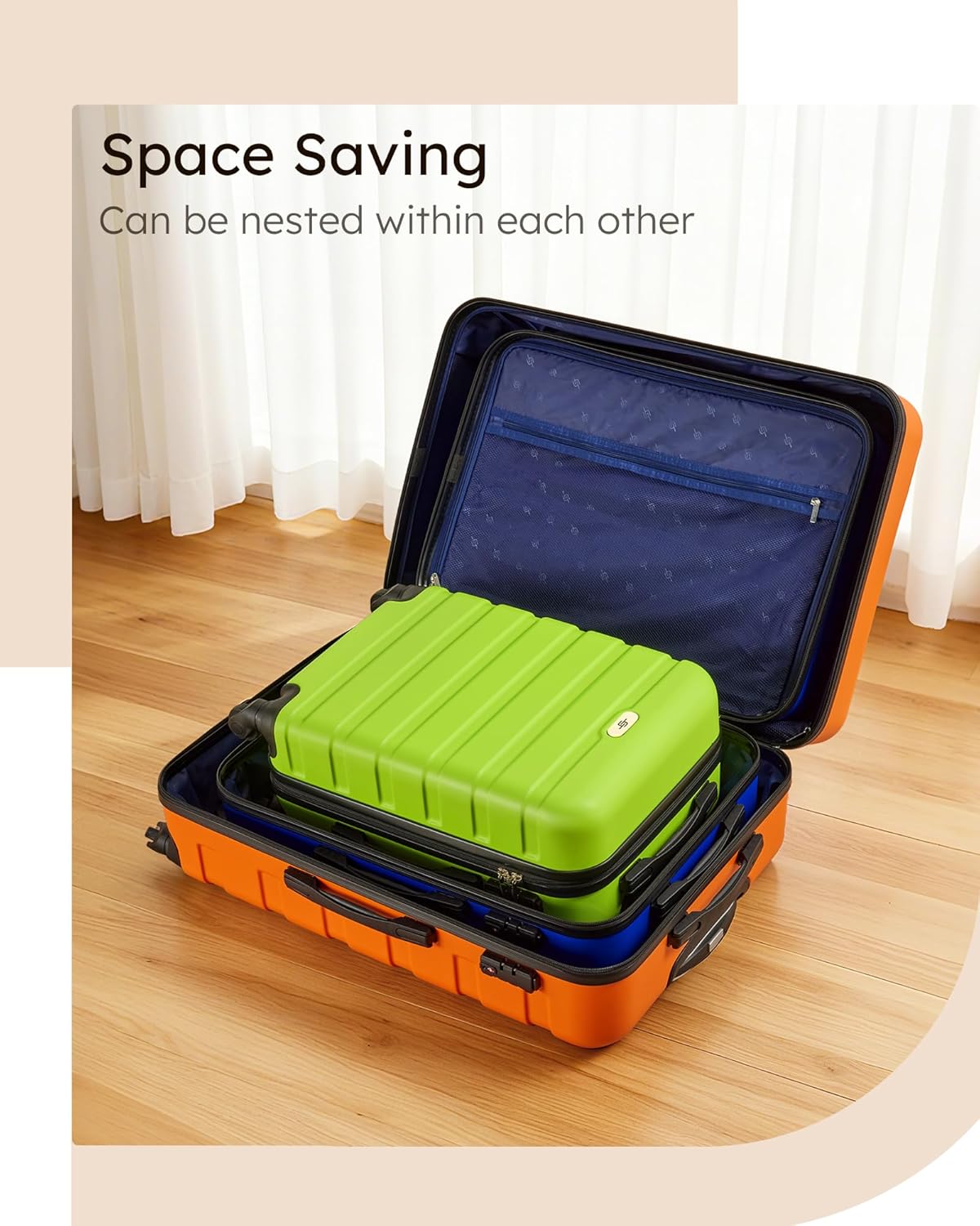 Suitour Luggage set 3 piece,Hardside Lightweight Suitcase Set with Spinner Wheels TSA Lock, 20 24 28 inch Travel Suitcase