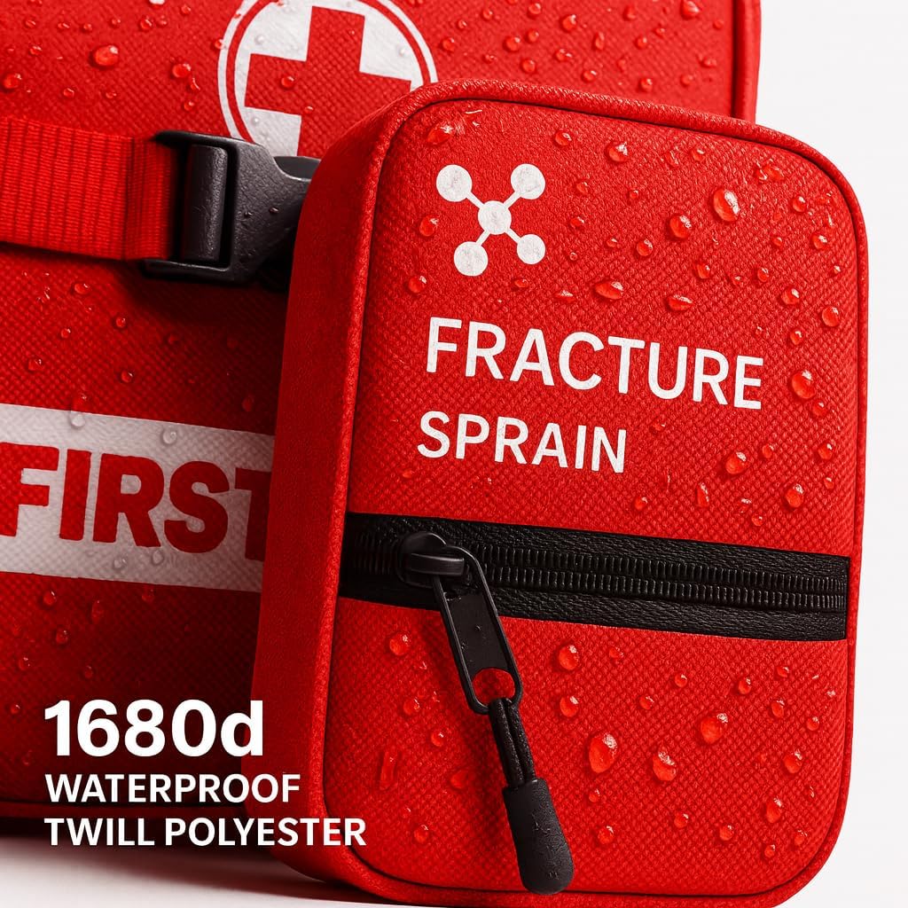 Premium 429-Piece Large Waterproof First Aid Kit with Mini Bag, Organized Emergency Kit with Labeled Compartments for Home, Car, Travel, Camping, Hiking, Outdoor, Sports & Business Use