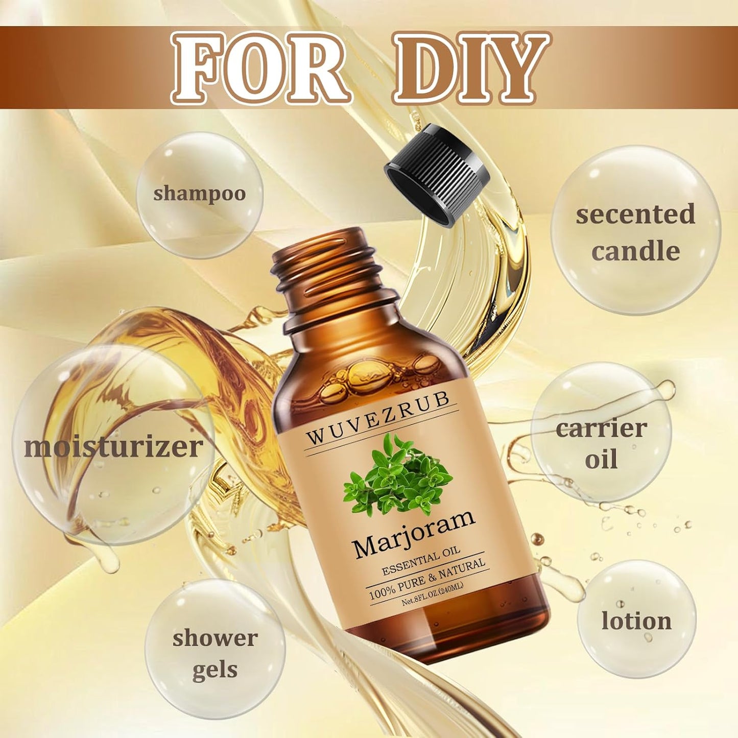 Marjoram Essential Oils 240ML, Pure Marjoram Essential Oil for Aromatherapy Diffuser - 8 Fl Oz