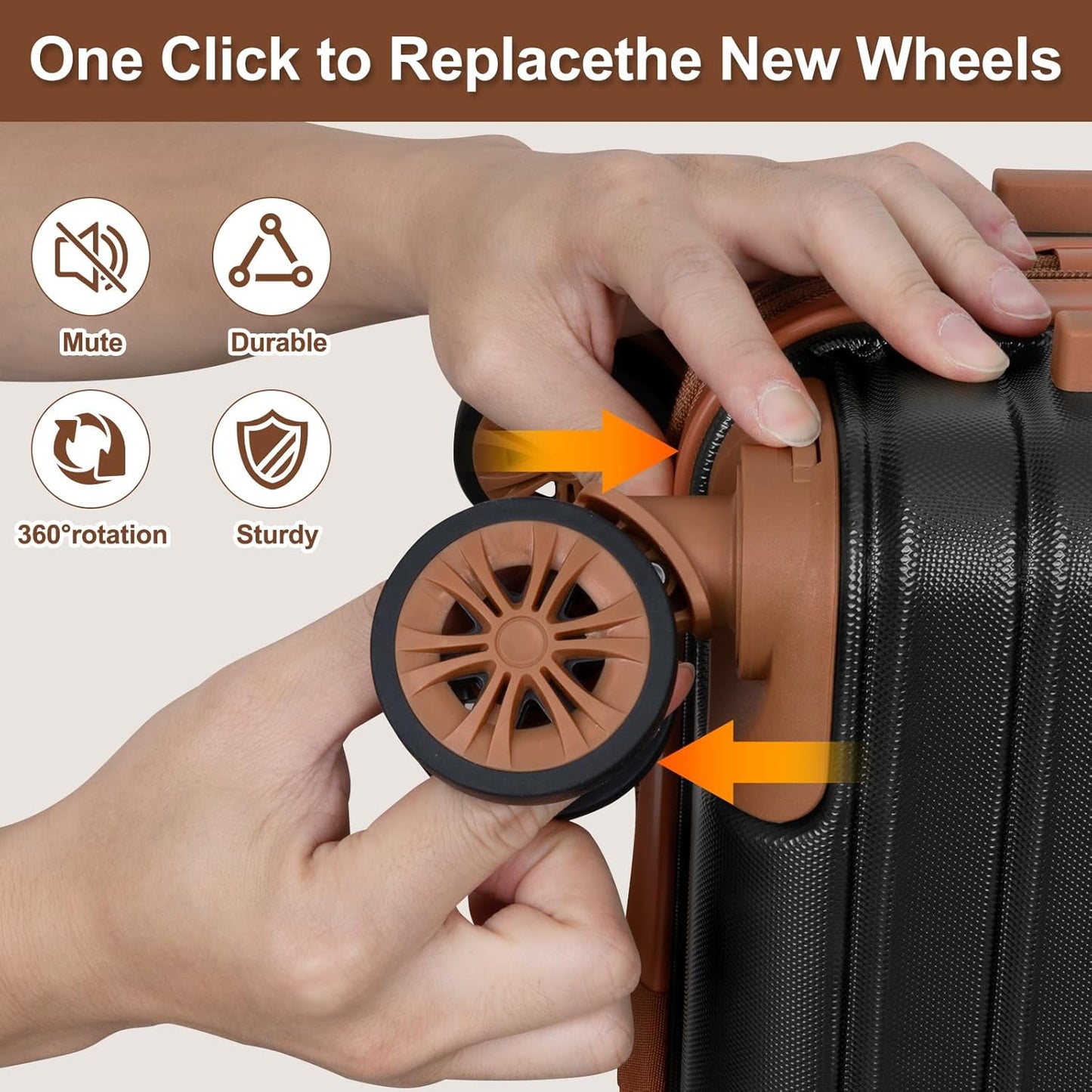 Romswi Expandable 20" Carry On Luggage,Hardshell Suitcase with Double Spinner Wheels for 20% More Space, Airline Approved Lightweight Hardside Luggage, Scratch-Resistant & YKK Zipper,Black