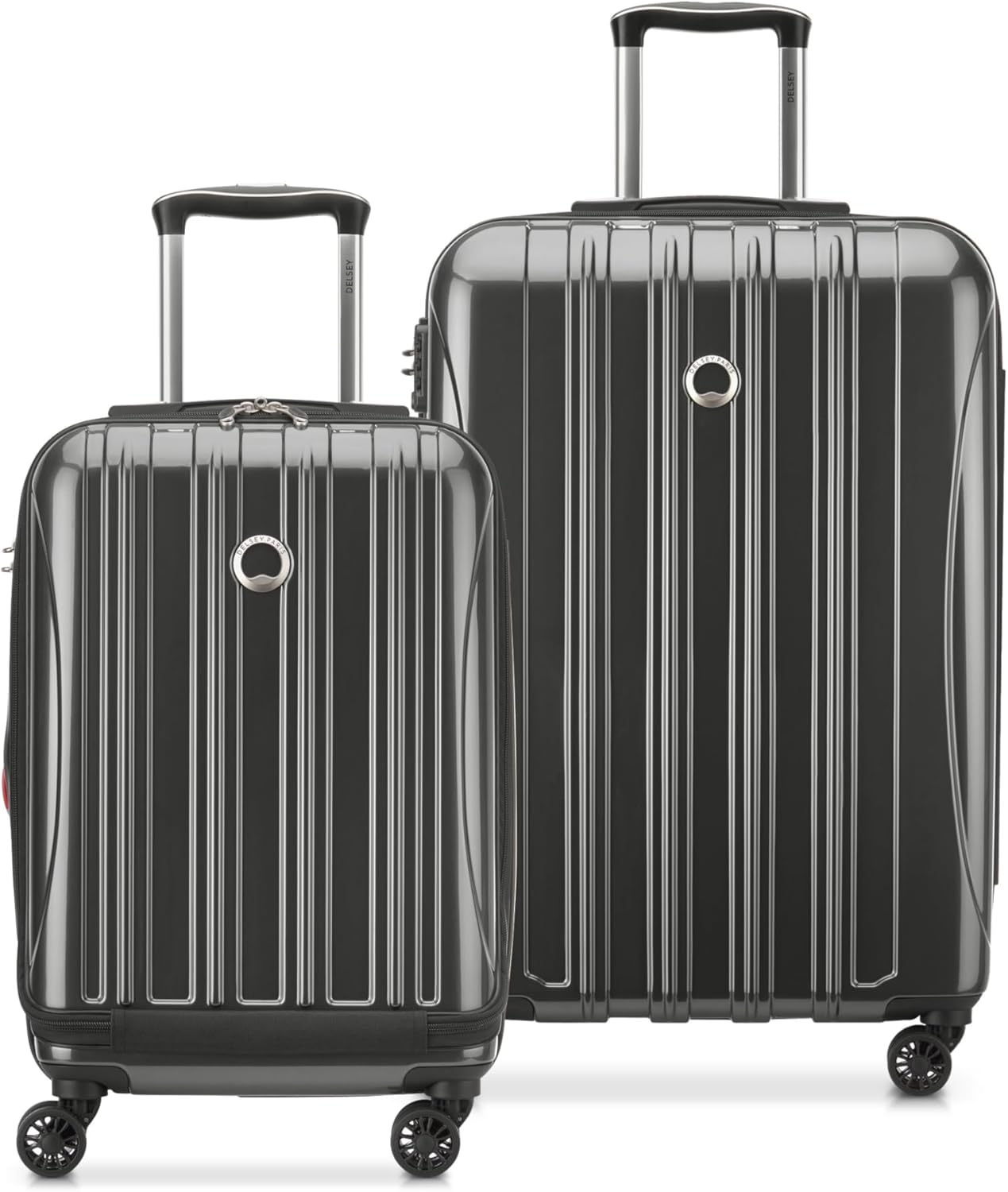 DELSEY PARIS Helium Aero Hardside Expandable Luggage with Spinner Wheels, Brushed Charcoal, 2-Piece Set (19/24)