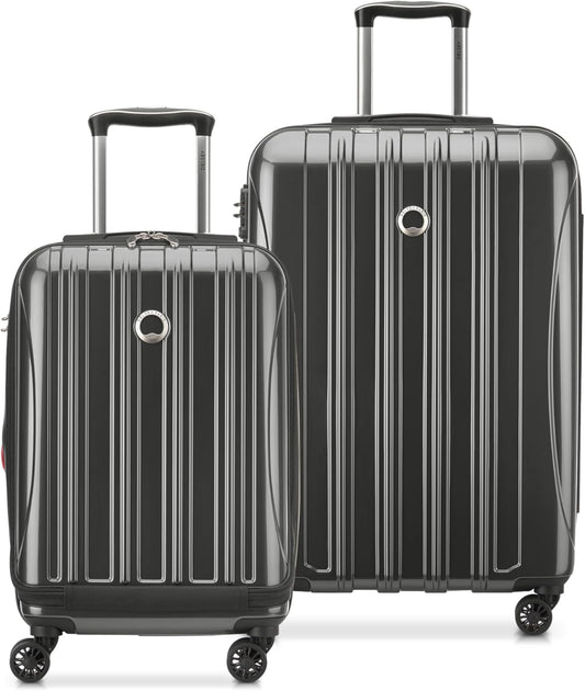 DELSEY PARIS Helium Aero Hardside Expandable Luggage with Spinner Wheels, Brushed Charcoal, 2-Piece Set (19/24)
