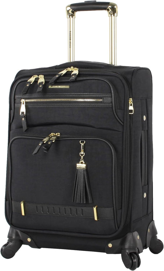 Steve Madden Unisex-Adult (Luggage only) Carry on Bag with Spinner Wheels, Peek-a-Boo Black, 20in
