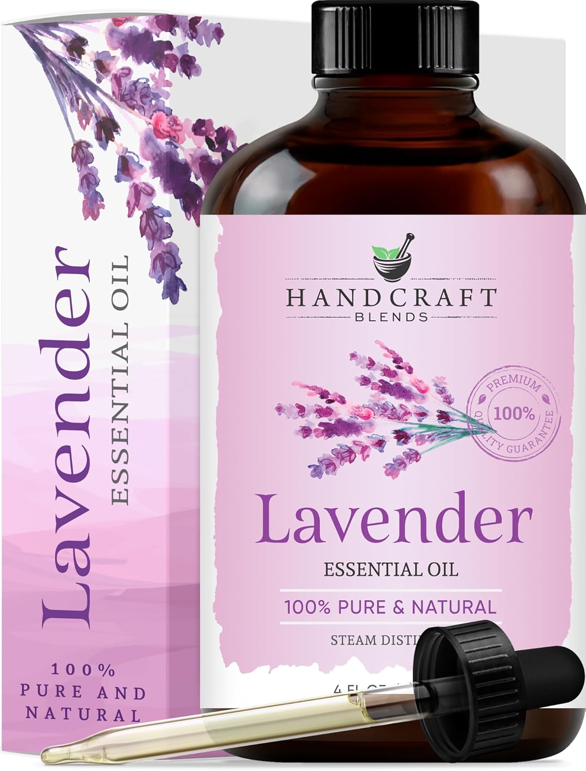 Handcraft Blends Lavender Angustifolia Essential Oil Gift Set – Huge 4 Fl Oz – 100% Pure & Natural – Premium Grade Essential Oil for Diffuser and Aromatherapy – Beautiful Gift Box Included