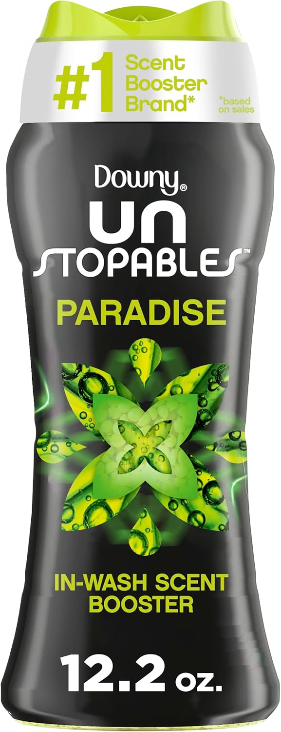 Downy Unstopables In Wash Scent Booster Beads, Paradise Scent, 12.2 oz, Laundry Beads for Odor Protection, Downy Scent Booster Beads, Laundry Scent Boosters