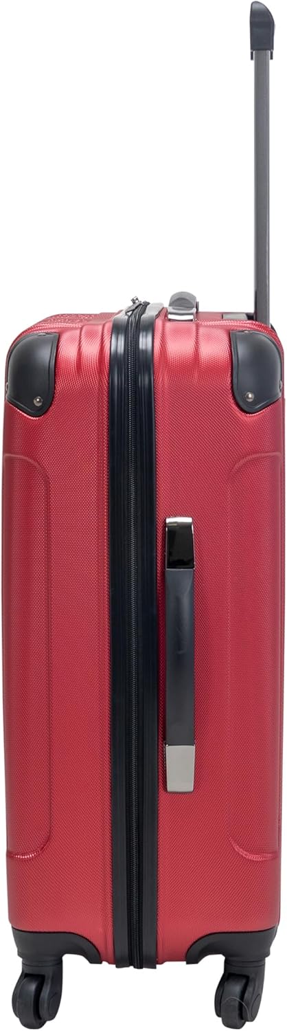 Kenneth Cole REACTION Out of Bounds Lightweight Hardshell 4-Wheel Spinner Luggage, Scarlet Red, 24-Inch Checked