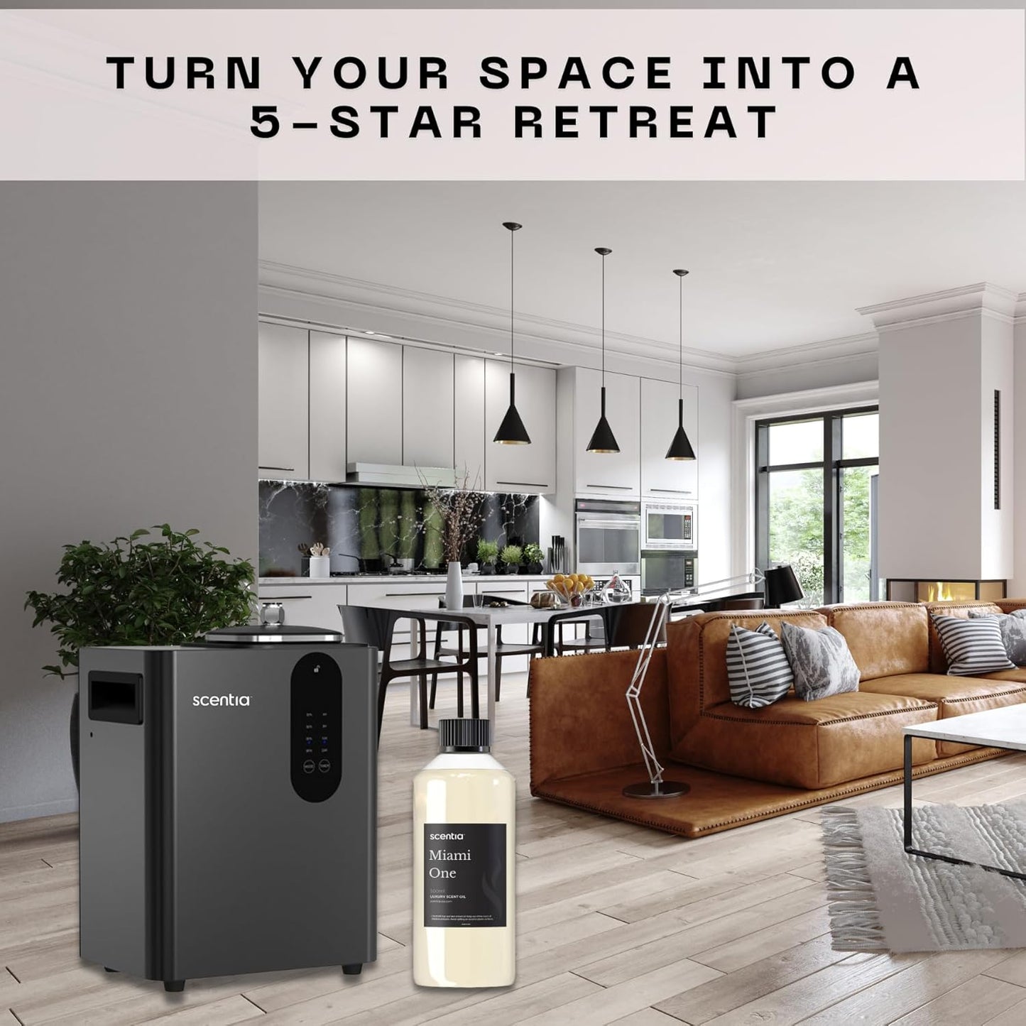 Scentia Miami One Aroma Oil 500 ml 16.9 fl oz – Aromatherapy Fragrance oil Inspired by 1 Hotel® Miami Beach – Lemon & Sandalwood Luxury Blend for HVAC and Waterless Diffusers –Holiday & Christmas Gift