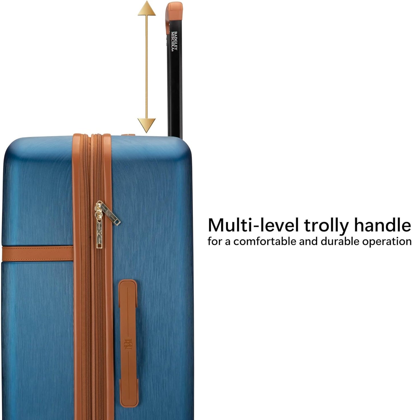 Badgley Mischka Grace 3 Piece Polycarbonate-ABS Expandable Retro Luggage Set (Navy)