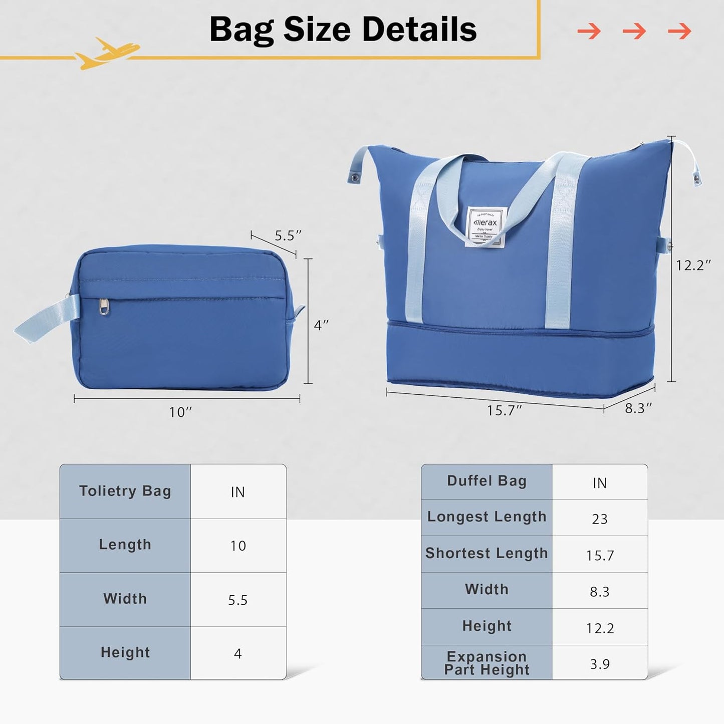 Merax Luggage Set 2 Piece Suitcase Sets with Spinner Wheel,Lightweight Hardside Expandable Travel Laggage with TSA Lock,Suitcase with Travel Bag(20"/28",Blue)