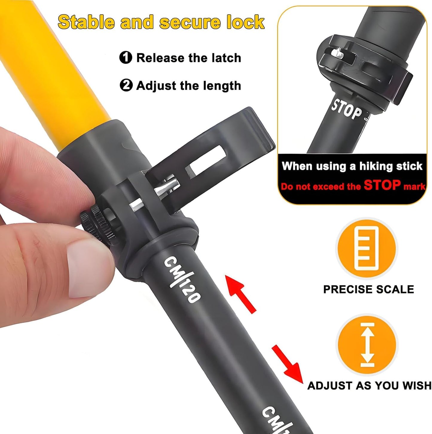 Aluminum Collapsible Ultralight Travel Trekking Hiking Poles Djustable Height,Walking Sticks with Quick Lock System, Telescopic, Camping for Men and Women