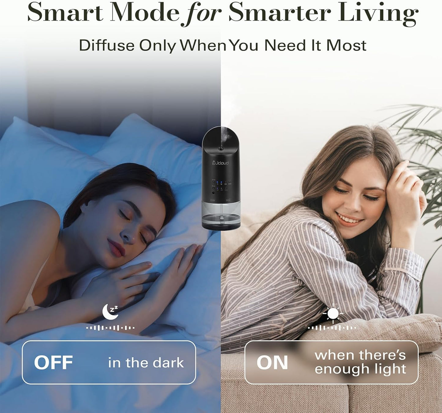 JCLOUD 2025 Plug in Diffuser for Essential Oils, Waterless Scent Diffuser Cover Up to 500 Sq. Ft. for Home, Office, Spa - Portable Wall Aromatherapy Device 160ML, Black