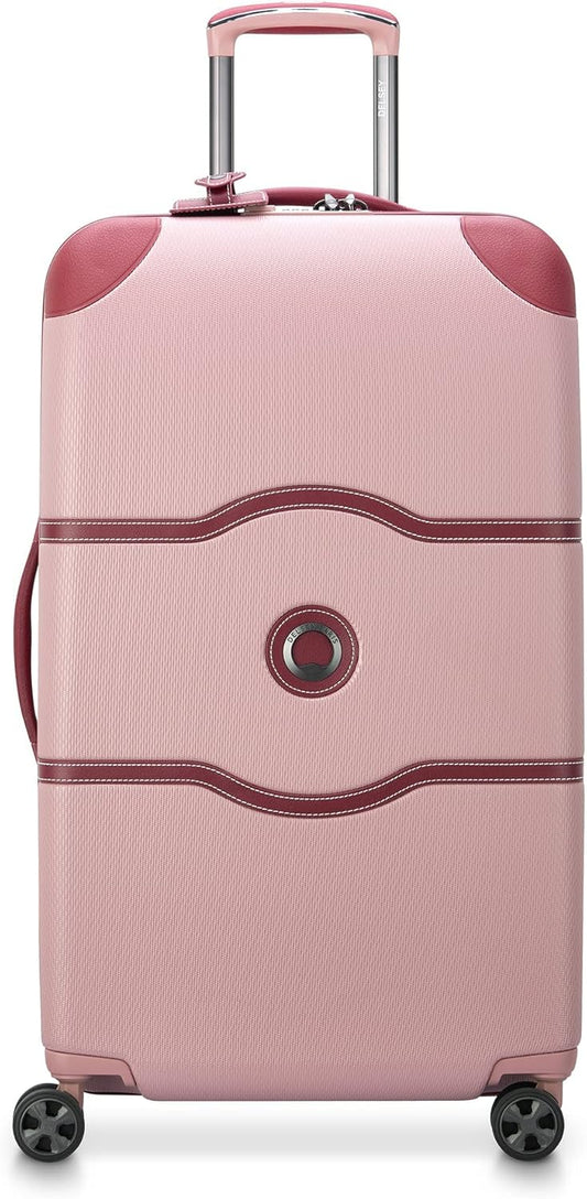 DELSEY PARIS Chatelet Air 2.0 Hardside Luggage Trunk with Spinner Wheels, Pink, Checked-26 Inch Trunk
