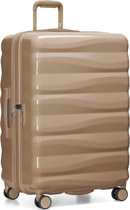 Traveler's Choice Edinburgh II Hardside Spinner Luggage with TSA Lock, Sand, 29" Large