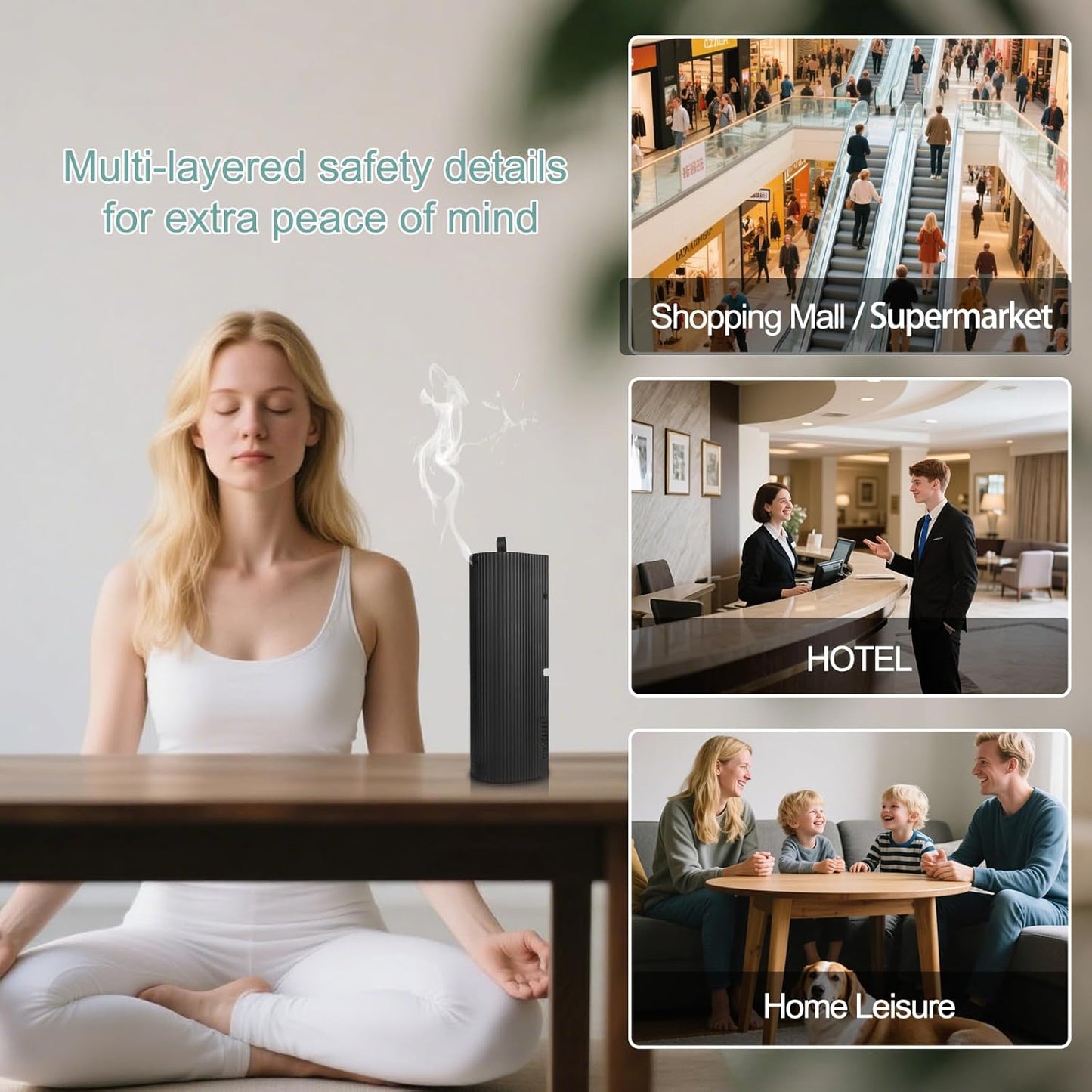 Scent Diffuser Starter Kit - Aroma Waterless Essential Oil Diffuser for Home, Air Diffuser for Large Room, 3200 Sq.Ft Coverage Scent Air Machine, Contains A 3.5 OZ Hotel Scent Essential Oil