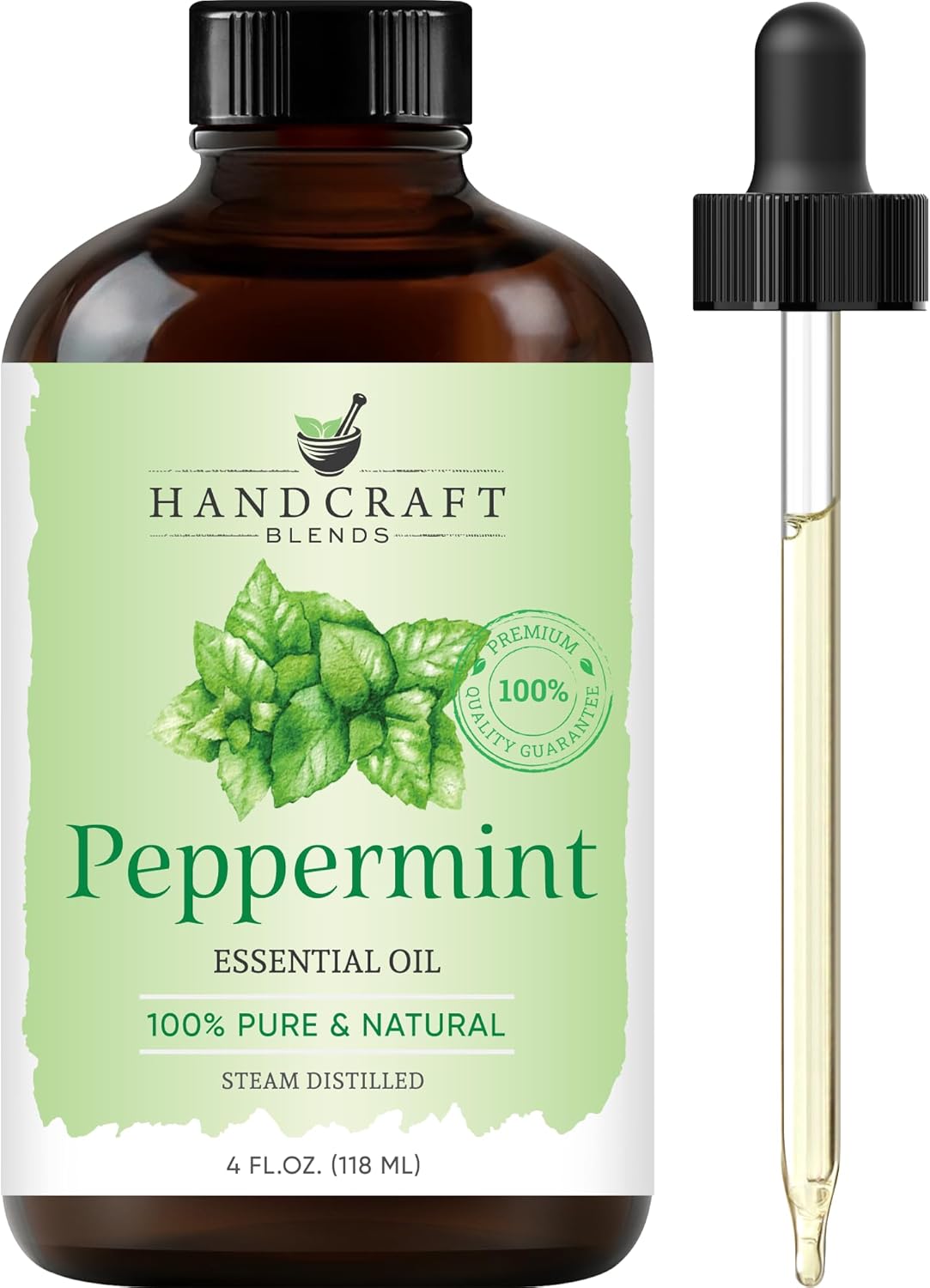 Handcraft Blends Peppermint Essential Oil – Huge 4 Fl Oz – 100% Pure and Natural – Premium Grade Essential Oil for Diffuser and Aromatherapy, Skin, Massage, Candle and Soap Making Fragrance