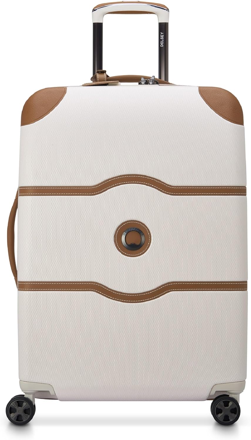 DELSEY PARIS Chatelet Air 2.0 Hardside Luggage with Spinner Wheels, Angora, Checked-Medium 24 Inch