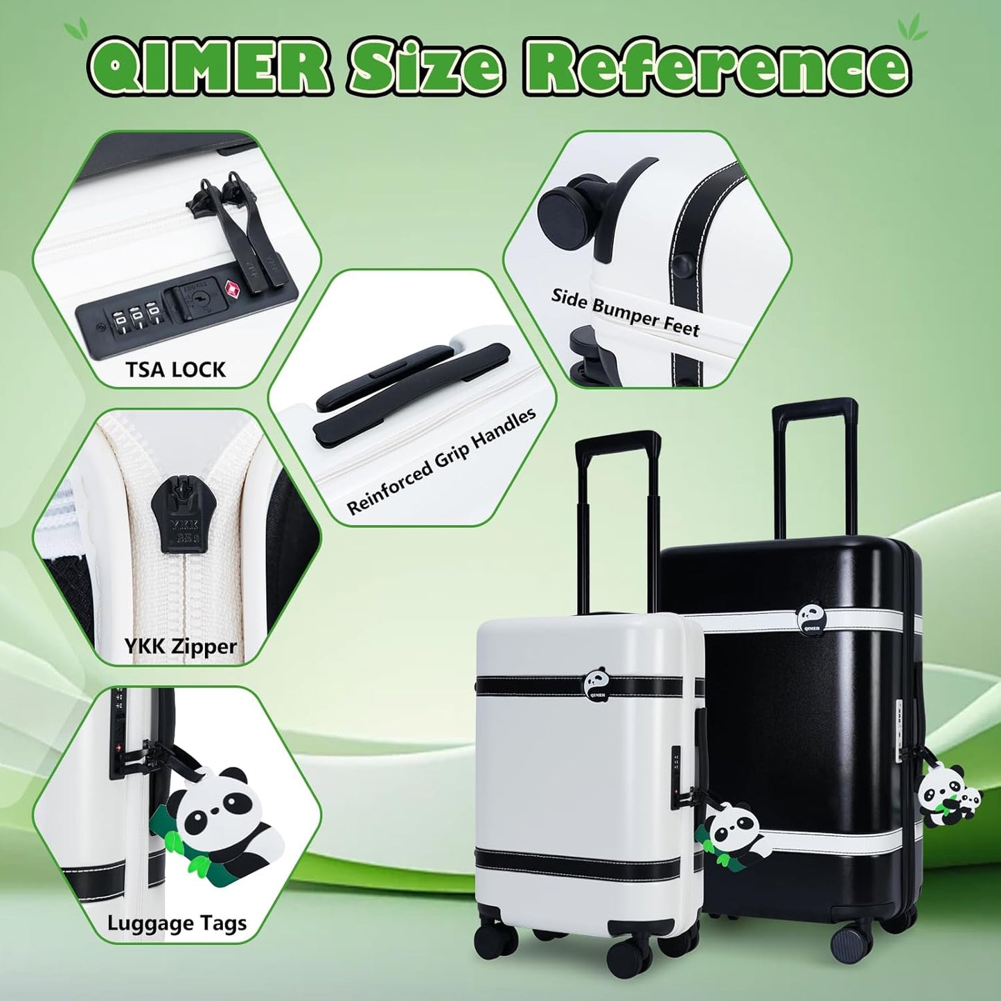 Luggage Sets 2 Piece(20",24"), Carry on and Check, Polycarbonate Hard Sided Luggage with Spinner Wheels,TSA Lock, Lightweight Durable Travel Suitcase for Men Women