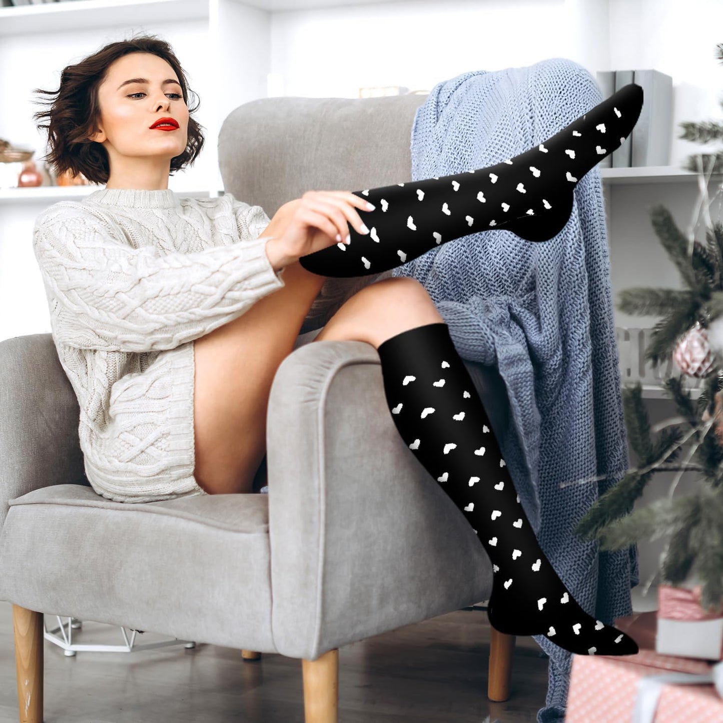 Bluemaple Compression Socks for Women & Men Circulation (6 Pairs) 15-20 mmHg is Best Support for Athletic Running Cycling