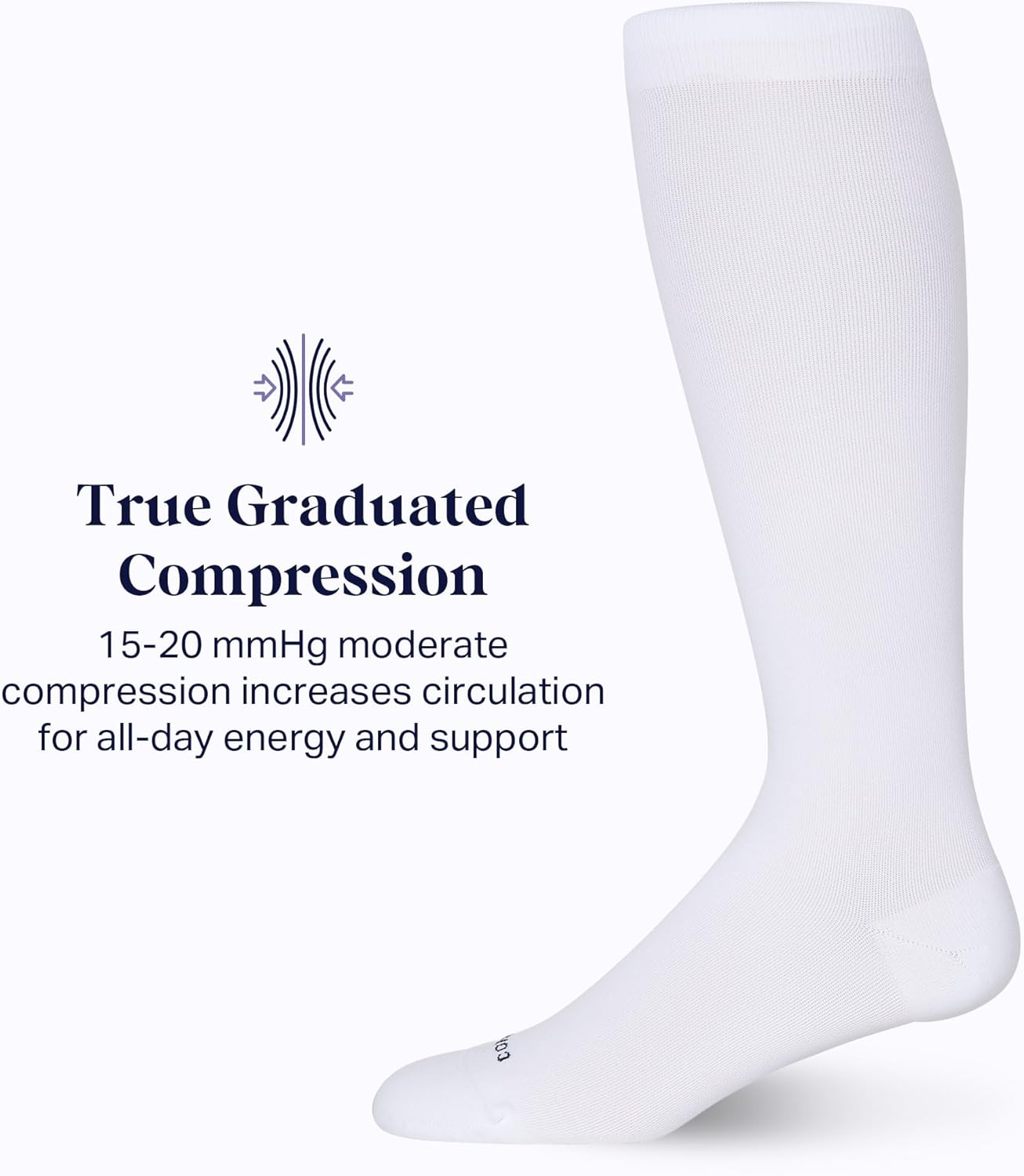 Comrad Nylon Knee High Socks - 15-20mmHg Graduated Compression Socks - Soft & Breathable Support Unisex Socks
