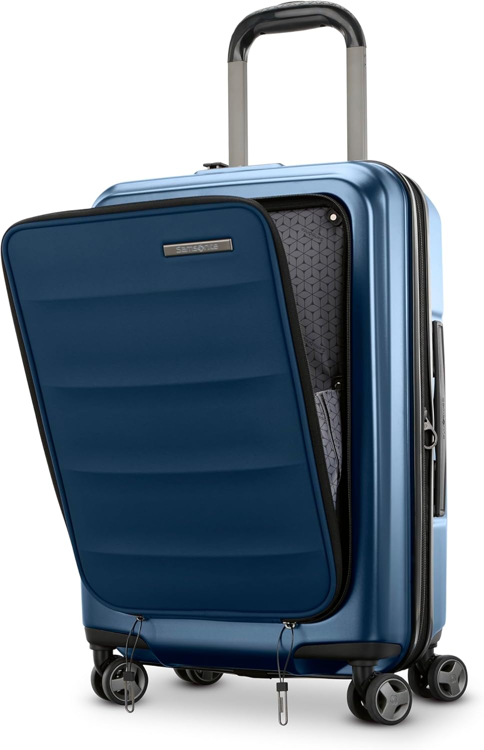 Samsonite Octiv Pro 3-Piece Hardside Lightweight (21/24/28) Front Pocket Carry-On Pro, Medium & Large-Checked Luggage Set, Expandable, Four Spinner Wheels, Adjustable Handle, TSA Lock – Blue